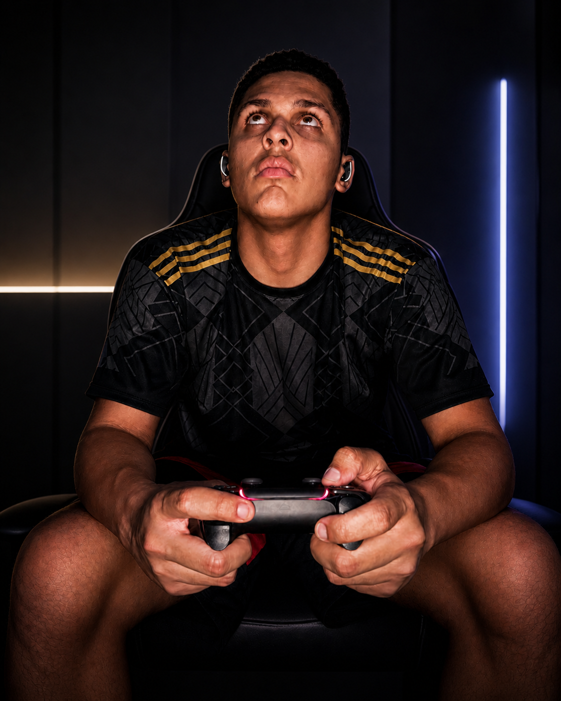 Lucas Ventura em sessão de treino com PlayStation 5